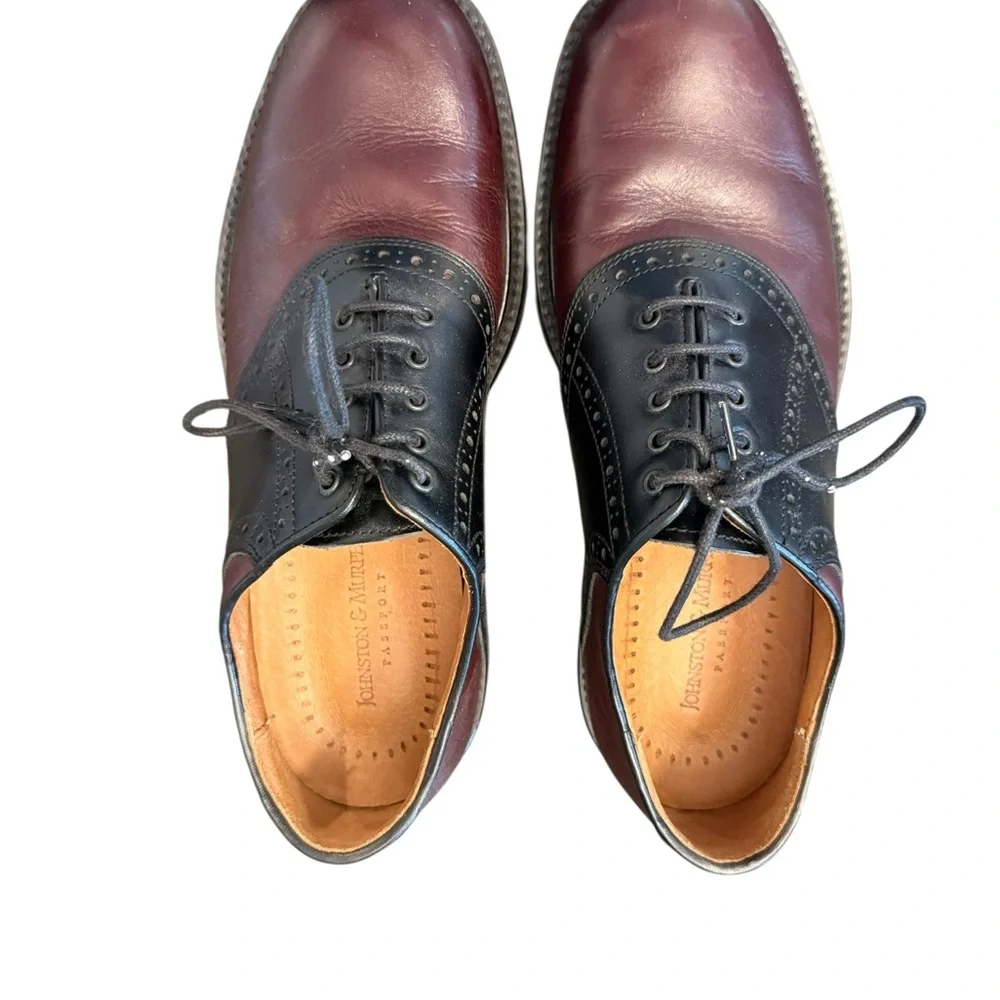 Johnston & Murphy Passport Burgundy Black Oxfords 20-2801‎ Men's Shoes size 8.5